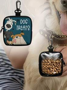 1个带拉链的狗狗零食袋 - 便携式涤纶宠物零食袋，适合户外活动和散步，有黑色、红色、紫色、蓝色可选，适合狗主人和训练员携带宠物零食、狗狗用品、狗狗玩具、遛狗包、狗狗零食收纳袋 - 彩色 - 查看 3