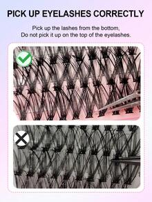 Asiteo 640pcs D-Curl Individualized Lashes, 30D+40D+50D Single Cluster False Eyelashes, High Capacity 3 Styles Natural & Soft Fake Lashes, Comfortable Wear For Daily Life, Wedding, Party, Music Festival, Travel, Gift & Gathering - D - View 6