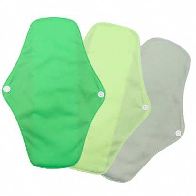 3 Packs Reusable Menstrual Pads, Cloth Sanitary Pads, Women's Sanitary Pads With Wings, Washable Overnight Cloth Panty Liners Period Pads