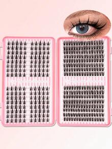 416pcs Eyelash Extension Kit, DIY Eyelash Extension Set, Individual Lash Cluster,Includes False Lashes, Bond&Seal, Remover, Tweezers, DIY Eyelash Extension Set, Lightweight Natural Curly Eyelashes, Thin And Lightweight, Suitable For Daily Use, Travel, Beginners, Weddings, Dates, Parties, Holidays - Black - View 9