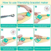 Friendship Bracelet Making Kit Toy, Suitable For 6-12 Year Old Girls, Handmade, Birthday Gift, Includes Cord Maker, Children's Jewelry Set, Teen Girls DIY Bracelet, Travel Activity Set, Easter Halloween Thanksgiving Christmas Children's Gift - Multicolor - View 4