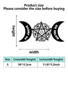1PC Triple Moon Pentagram Metal Wall Decoration - Witchcraft Decoration, Adorned With "As Above, So Below", Waterproof Outdoor Hanging, Suitable For Altars, Patios, And Gothic Homes, Unique Creative Gift - Multicolor - View 10