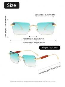 1 Pair Men's Small Frameless Classic Elegant Design Fashion Versatile Streetwear & Dating Accessory Fashion Glasses - Multicolor - View 7