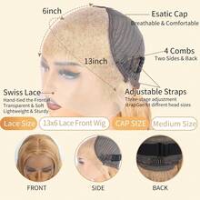 Arsenco Honey Blonde HD Lace Front Wig Human Hair Pre Plucked Body Wave Honey Blonde Wig Human Hair  Lace Frontal Wigs Colored 27# 30 Inch - S27 - 查看 7