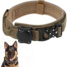 Dog Collar Waterproof Tactical Dog Collar With Control Handle Zinc Alloy Buckle Pte Collar For AirTag Medium Large Dogs Necklace Without Locator And With Screwdriver - 彩色 - 查看 16