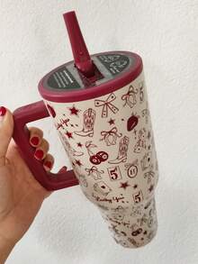 HYDROJUGs 40oz / 1183ml Red Western Charm Limited Edition Large Capacity Stainless Steel Water Bottle With Straw. Take This Water Bottle And Let's Go And Experience The Charm Of The West Together. Exquisite Red Western Cowboy Pattern.With The Straw Down, Equipped With A Flip-Straw Lid For Smooth Sipping. It Is Very Suitable For Both Hot And Cold Drinks, Coffee, Tea, And Water. Perfect For Students And Office Workers. It Is Also Very Suitable For Sports, Outdoor Activities, Camping And Traveling. [ Christmas Gifts ] - 紅牛仔 - 查看 4