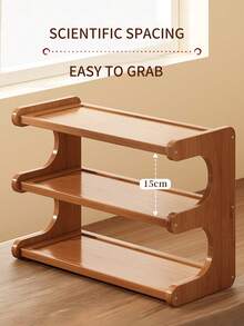 Double/Triple Layer Cup Rack Dining Table Countertop Cup Storage Desktop Tea Cup Water Cup Coffee Cup Tea Set Organization Display Rack, Simple Desktop Cup Rack Rack Multi-Layer Coffee Cup Rack Tea Cup Water Cup Storage Rack Chinese Tea Set Ornaments Rack,Double/Triple Layer Desktop Coffee Station Organizer, Bamboo Wood Countertop Storage Rack For Kitchen, Cups, Spices - 茶色3 - 查看 8
