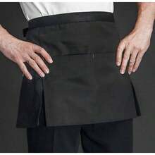 Kitchen Restaurant Waist Aprons With 3 Large Pockets Women Men, Half Short Apron Server Waiter Waitress 1, Black - 黑色 + 1 - 查看 5