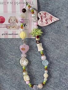 椰子树心形贝壳CCD相机挂绳，手机壳吊坠，防丢绳，DIY串珠 - 椰子樹 - 查看 2