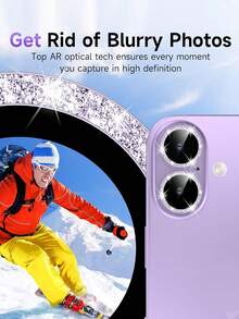 Alloy Camera Lens Protector 3pcs Camera Lens Protector Compatible With IPhone 17/17Pro/17Promax/16/15/14/13/12/11/16Pro/Pro/Promax, Separate Shiny Metal Ring Tempered Glass Camera Screen Protector, Fit For Phone Case (Glitter Purple) Spring Gift Birthday Anniversary - Mauve Purple - View 5