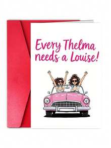 1pc,Funny Friendship Greeting Card With Envelope - Exclusive For Best Friends, Best Friends, Sisters And BFF | Envelope Included, Suitable For Friendship Day - 18*13cm - View 1