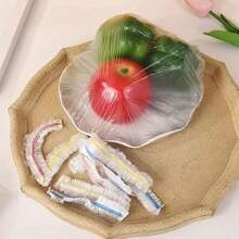 200入彩色一次性彈性食物保鮮蓋，可拉伸防塵保鮮蓋，塑膠保鮮膜替代品，適用碗盤、水果，適合麵團發酵、野餐、露營及日常廚房使用 - 彩色 - 查看 5