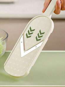 1 pieza Cortador manual de acero inoxidable 5 en 1, incluye rebanador, rallador, cortador juliana, para rebanar de manera fácil y uniforme col, cebolla, patata y otras verduras para ensaladas, cocinar y preparación diaria de alimentos, fácil de limpiar, utensilio de cocina esencial que ahorra tiempo - Multicolor - Ver 4