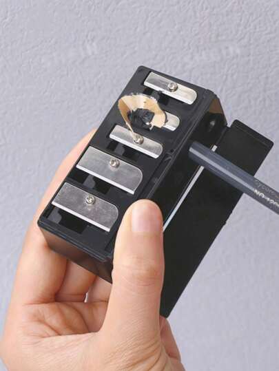 1-Piece Black High-End Eyeliner Pencil Eyebrow Pencil Makeup Pencil With Pencil Sharpener, Designed With A Large Hole For Sharpening, Portable Multi-Functional Pencil Sharpener.,Giveaways,Travel,Cheap Stuff,Travel Essential