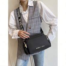 LOLA Women's Shoulder Bag, BIMBA Shoulder Bag, Mother-Daughter Bag, Small Square Bag, Waterproof Women's Bag With Zipper. - 銀標軍藍黑帶粉字 - 查看 6