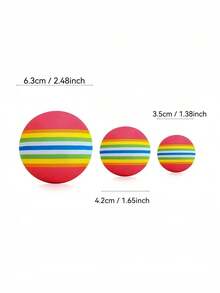Small, Medium, Large EVA Foam Rainbow Balls, Elastic Bouncy Balls, Pet Toys For Dogs & Cats, Silent Balls - Multicolor - View 9