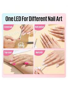 FollowBreak 1 đèn LED cầm tay có màn hình, sạc USB, đèn sấy móng tay di động dùng cho sơn gel, thích hợp cho việc tự làm móng tại nhà. - Nhiều màu - Xem 9