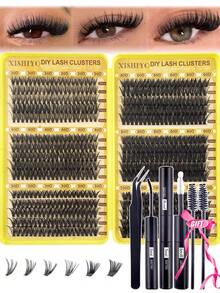 570/530pcs D-Curl Individual False Eyelashes Set, Includes Glue, Sealer, Tweezers, Lash Brush, DIY Lash Kit, Beginner Friendly - Multicolor - View 13