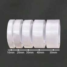 1 pieza Cinta adhesiva doble cara resistente, aplicable en múltiples escenarios, recortable - transparente - Ver 2