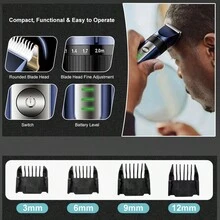 男士电动理发器，USB充电，配备多种尺寸限位梳，让您足不出户即可轻松DIY发型，适合个人使用，也是馈赠男士的理想之选。电池容量800mAh - A - 查看 5