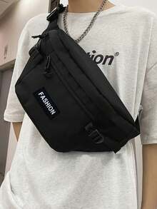 【热门穿搭】2026春夏新款男士大容量帆布胸包，流行斜挎包，嘻哈时尚，日系穿搭，腰包，学生单肩包，骑行包，滑板包，包包 - A - 查看 9