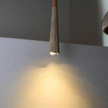 ZHUO LANG DA 1pc Concrete Linear Pendant Light, G9 Bulb Base Modern Industrial Hanging Cement Lamp, Suitable For Kitchen Island, Dining Room, Bedroom Nightstand, Small Pendant Light (Excluding Light Source And Bulb) - Grey - View 5