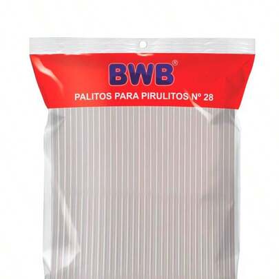 Palito para Pirulito Grande 28cm Transparente nº28 BWB Canudo Pet 283 - 50 unidades