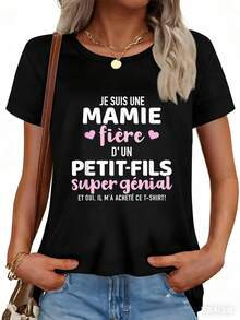Je suis fière d'être la grand-mère d'un petit-fils génial - T-shirt, noir - Noir - Voir 3