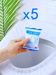 1-50pcs Disposable Transparent Durable Plastic Toilet Seat Covers, Easy To Clean, Suitable For Waterproof Travel Toilet Liners With Inner Lining, Economical Household Items - White - View 10