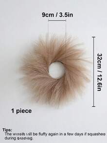 1 Stück 32 cm künstlicher Schilfgras-Kranz, Deko-Kranz aus Kunstschilfgras, geeignet für Boho-Wanddekoration, Herbstdekoration, Hochzeit, Valentinstag, Geburtstag, Abschlussfeier, Herbstdekoration - Braun - Übersicht 3