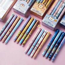 1/2/4支装（随机款式）动物造型可擦笔套装，多种动物图案，适合学生返校礼物，舒缓压力软胶玩具，可爱按压式圆珠笔，时尚外观，耐用防漏设计，必备文具 - 套裝 - 查看 2