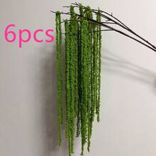 1/3/6pcs Faux Flower & Yarn Ball Hanging Decor, Unique Wedding Ceremony Engagement Party Tassel Soft Fabric Decoration - Green - View 8