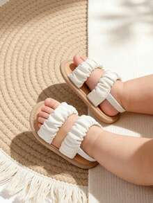 Infant Girls' Summer Sandals, Soft Sole Outdoor Toddler Shoes, Cute Breathable Infant Beach Walking Shoes - White - View 2