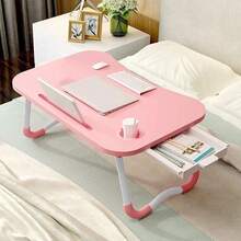 Folding Laptop Table Stand Bed Tray Sofa Lap Computer Desk Notebook Breakfast UK - Pink - View 8