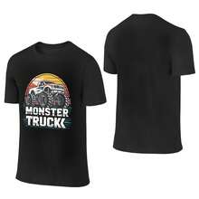 Monster Trucks Are My Jam Vintage Retro Monster Truck Lover  Women T Shirt 100% Cotton Soft Comfort Fit - màu đen - Xem 3