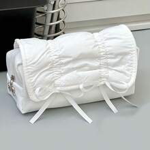 Sea Salt Blue Ballet Ribbon Bow Pen Bag High Beauty Large Capacity Student Stationery Box Storage Bag - Style 1 - View 8