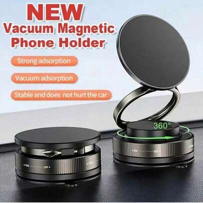 360°纳米凝胶磁性车载手机支架，超强吸力，兼容MagSafe，可折叠伸缩，适用于汽车/仪表盘/健身房/后视镜，包含磁性底板x1和六角扳手x1