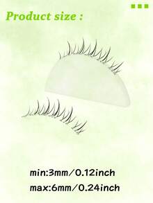 5对自然可爱6毫米下睫毛，一体式火焰设计假睫毛 - 黑色 - 查看 10
