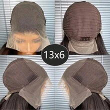 Tóc giả ren phía trước Karniklon 13x6, tóc giả tổng hợp gợn sóng 18 inch, mật độ 150%, tóc giả ren phía trước tổng hợp không cần keo, trông tự nhiên, sợi tổng hợp chịu nhiệt, thích hợp cho sử dụng hàng ngày, dự tiệc, ngày lễ, người mới bắt đầu. - màu nâu - Xem 9