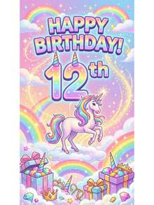 Fondo de banner de fiesta de cumpleaños con tema de Frozen, impresión de patrón de castillo, adecuado para el 1er cumpleaños, decoración del hogar para fiesta de cumpleaños - A - Ver 10