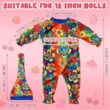 6款可选婴儿娃娃服装，18英寸重生娃娃连体衣带帽子，适合婴儿派对游戏礼物，适合男婴女婴娃娃（简约风格）。可爱设计：这些娃娃服装色彩鲜艳、充满活力且可爱，图案丰富多彩，易于搭配；多种款式可选，孩子们可以带着娃娃进行激动人心的冒险，并在玩耍中培养他们的想象力和创造力。 - 彩色 - 查看 3