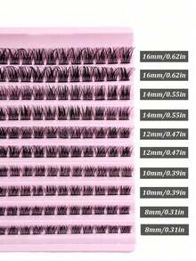 120pcs D Curl 12-16mm DIY Eyelash Extensions, Lightweight Soft Cluster False Eyelashes For Daily Wear, Natural Look Lash Clusters - C - View 7