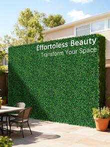 1pc Artificial Grass, Green Rose Leaf Shape, High Density, 25x25cm X 50x50cm, PE Material, Green Decorative, UV-Resistant Edging, Easy To Install, High Quality, Factory Customization. Ideal For Outdoor Garden Weddings, School Dormitory/Office Decor, Back-To-School Season Decor, Spring/Summer Decor, And Home Decor. - Green - View 1