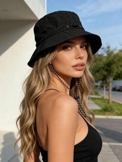 1顶可折叠防水渔夫帽，防风、防紫外线、3D设计，时尚百搭，柔软舒适，透气性好，功能多样，美观大方，适合海滩、户外、旅行、徒步、骑行、约会及各种场合。