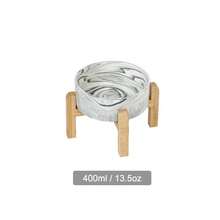 加高/加厚陶瓷狗碗，竹制支架，大理石纹防滑加重单碗宠物碗，适用于小型和中型猫咪，减少颈部压力。 - 大理石碗 - 查看 29