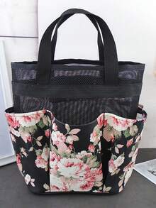 Large Capacity Floral Pattern Toiletry Organizer Bag, Foldable Design For Easy Storage And Space Saving - Multicolor - View 19