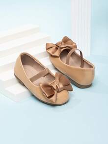 Zapatos planos casuales con diseño lindo y fácil de poner, nuevos para primavera 2026 para niñas - Camel - Ver 4