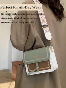 New Stylish Simple Plaid Patchwork Handbag Tote Shoulder Crossbody Bag For Women,Fall Winter Crossbody Bag Small Vintage Plaid Pattern Purse With Top Handle & Adjustable Strap, Mini Phone Bag For Essentials, Black And Brown Tartan Handbag,[US Local Warehouse] Secret Santa Gifts For Women,Travel Essentials,School Supplies,The Best Gift Choice, Birthday Gift, Valentine's Day - 彩色 - 查看 7