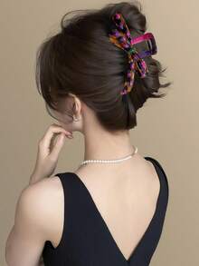 1pc Iridescent Dopamine Butterfly Claw Hair Clip, Suitable For Buns, Gentle On Hair, Comfortable To Wear, Ideal For Women's Daily, Casual, Dancing, Party, Travel And Special Occasions Hair Accessories,Fashion Claw Clips,Women Hair Clutch,Girls Hair Claw Summer Outfits Hair Clips - Multicolor - View 3