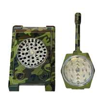 1PC Camo Tank 4pc Metal Herb Spice Tobacco Grinder  Glass Bowl Novelty Gift Tobacco Magnetic Lid Grinder Gift Daily Use Cool Grinder For Men Crusher Ideal Gift For Halloween & Christmas Valentine's Day Colorful Grinders With Metallic Accents Novelty Gift - 顏色隨機 - 查看 4
